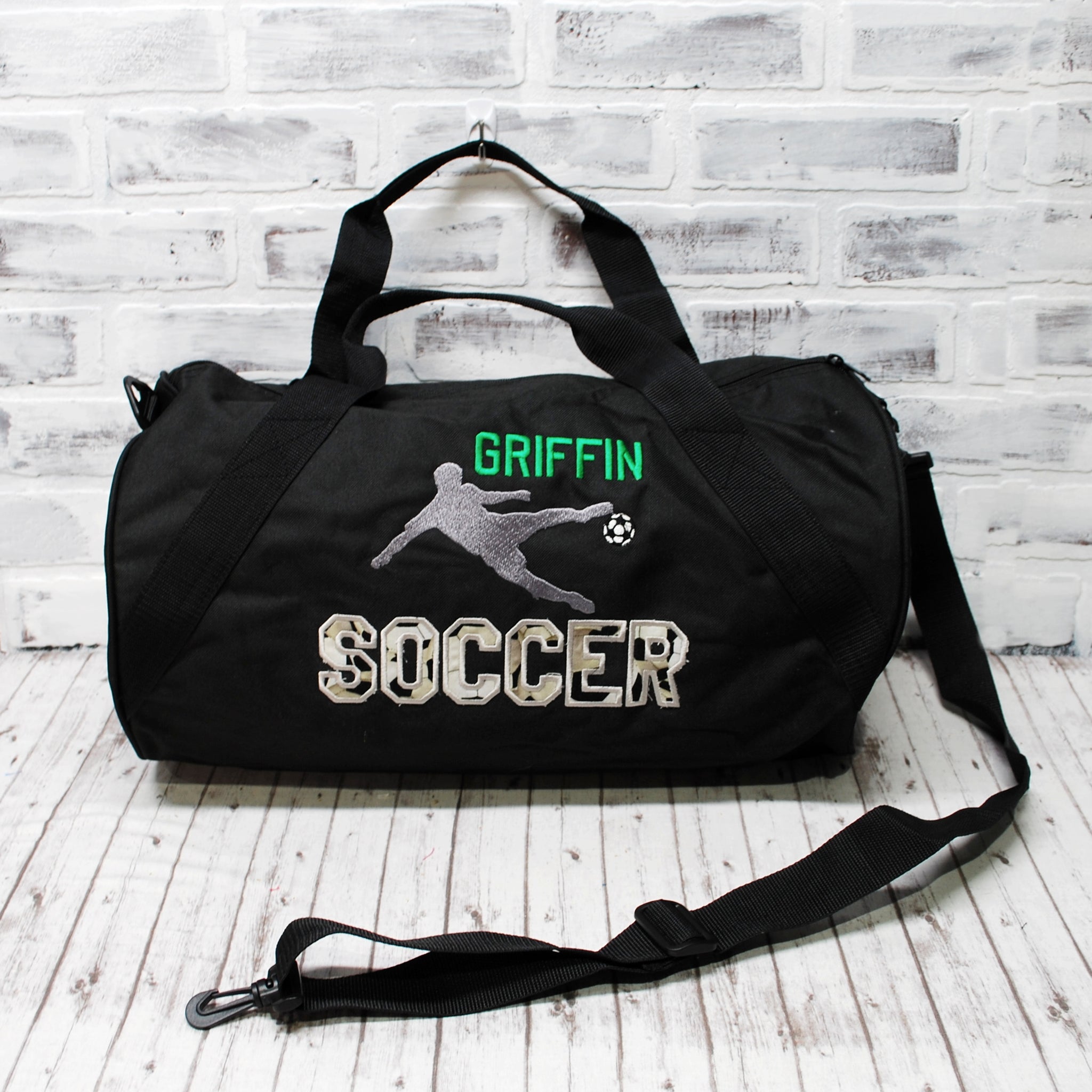 Soccer Print Personalized Zippered Travel Bag Persunly