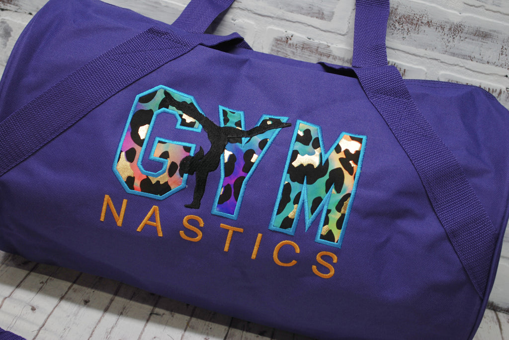 Purple Leopard Gymnastics Duffle Bag