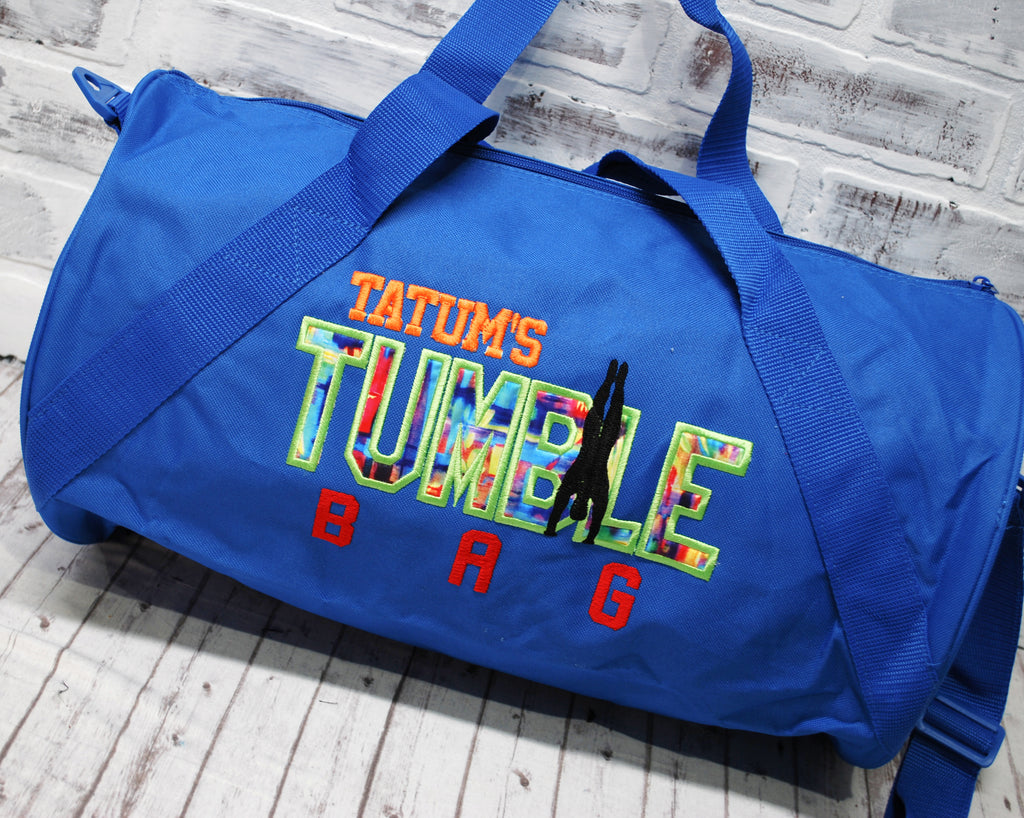 Personalized Blue Tumble Duffle Bag