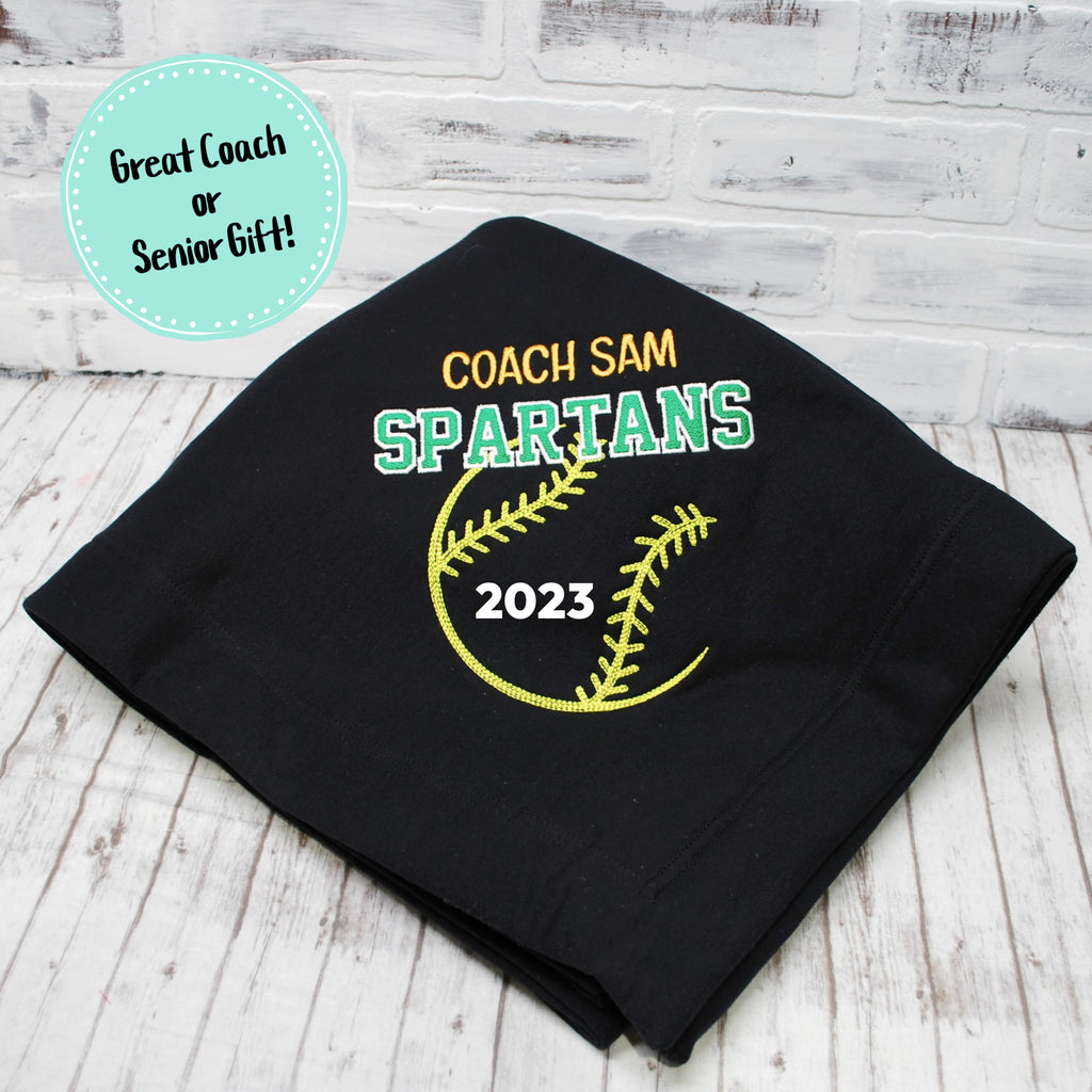 Personalized softball  stadium blanket