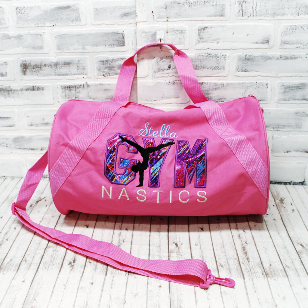 Personalized Retro Sparkle Gymnastics Bag