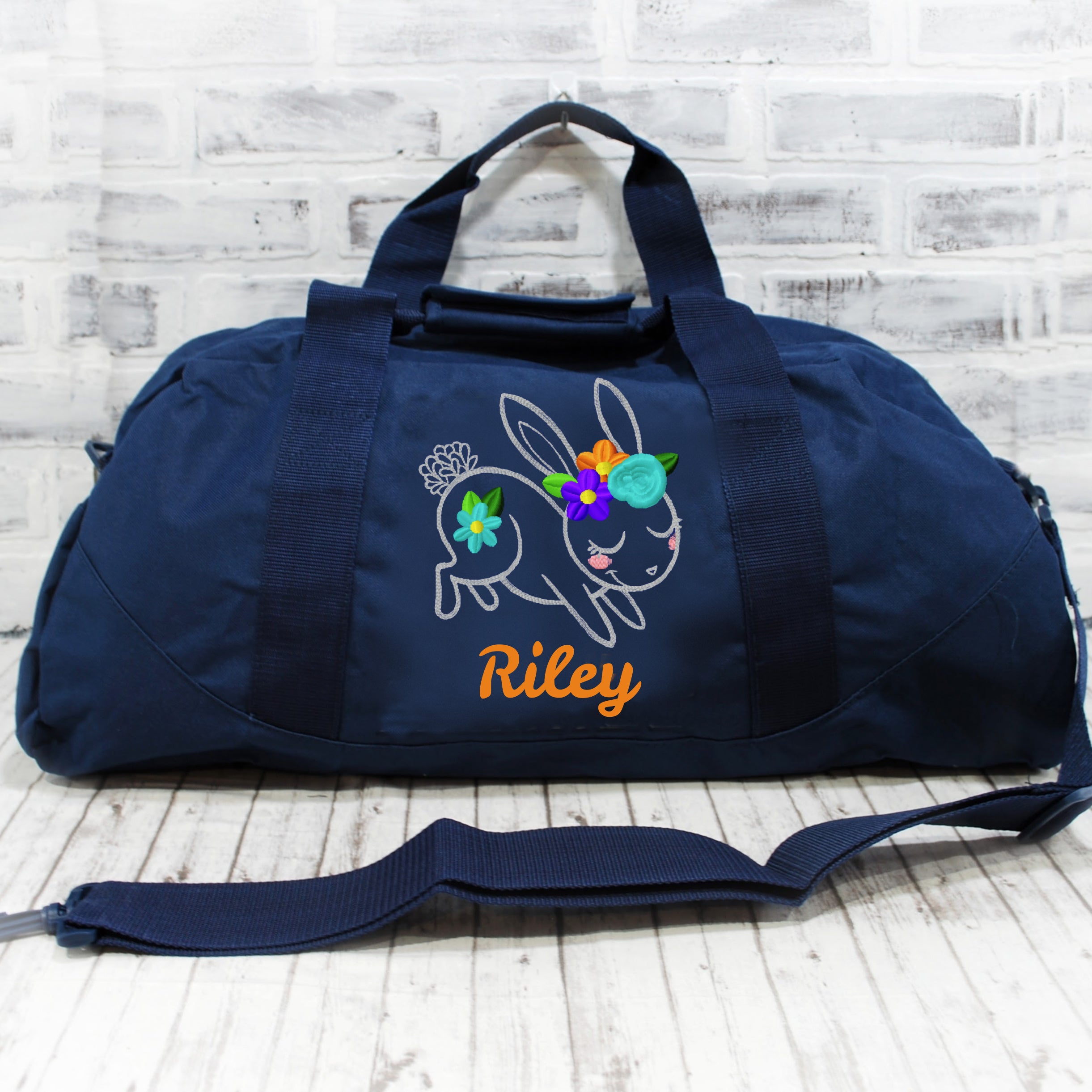 Personalized Fl Bunny Duffle Or