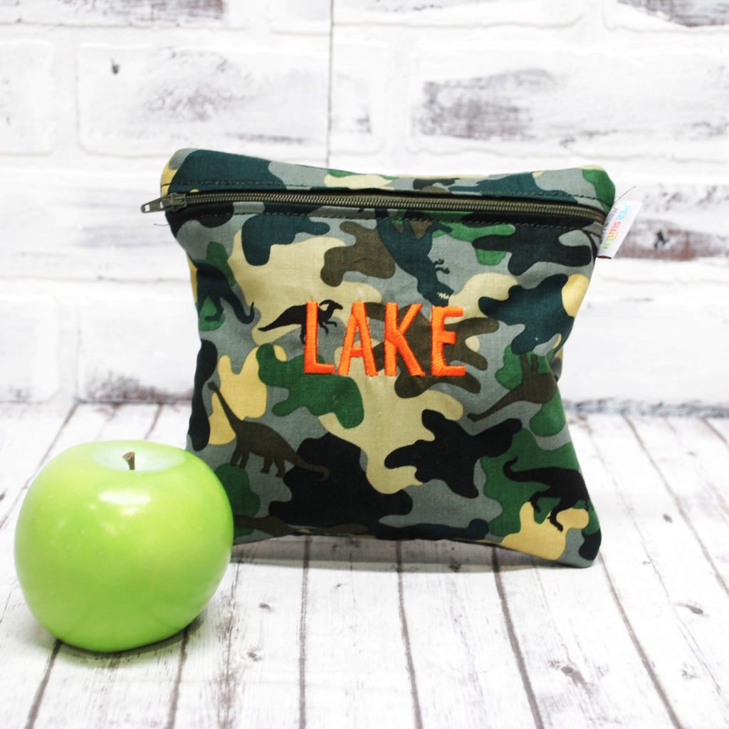 Personalized Dino Camo Snack bag for boys