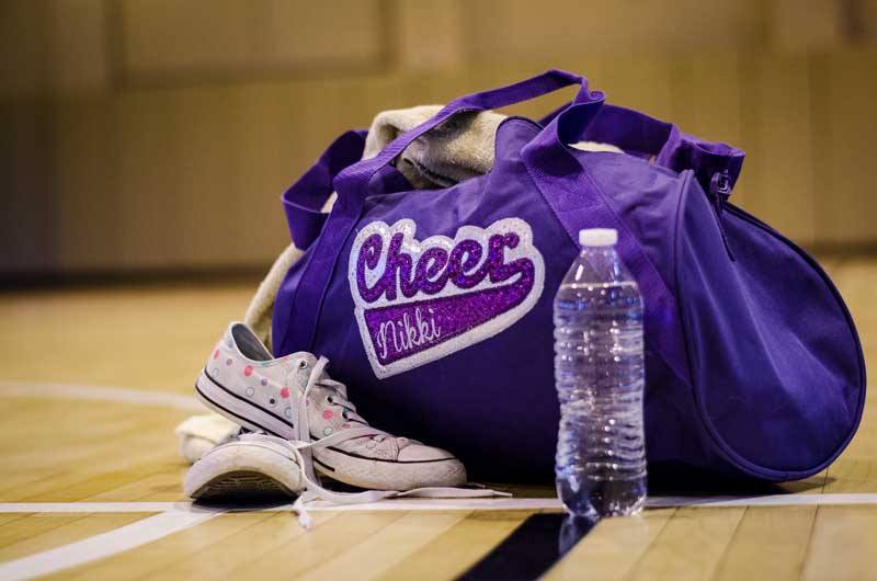 Cheer Leader Purple and Sizlver Duffle Bag