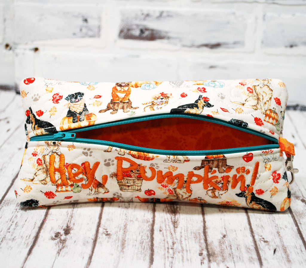 Personalized Fall Dogs zippered case