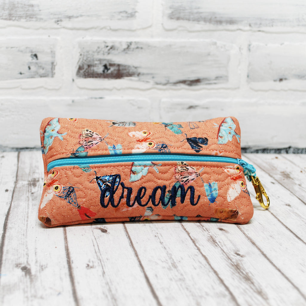 moth personalized padded pouch