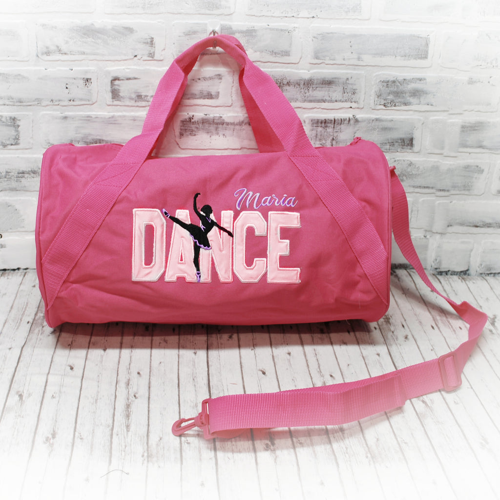 Personalized Pink Ballet Dancer Pink Duffle bag