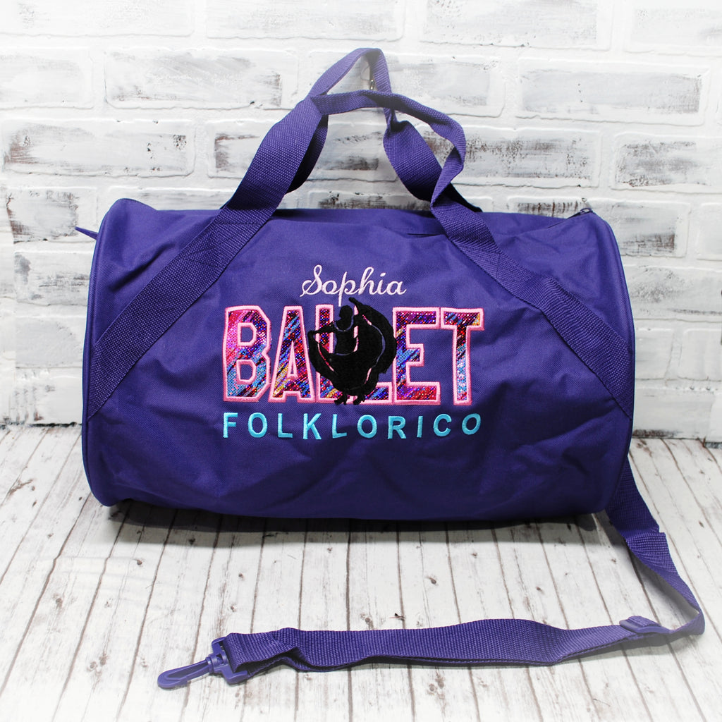 Folklorico Ballet Pink Purple Personalized Duffle Bag