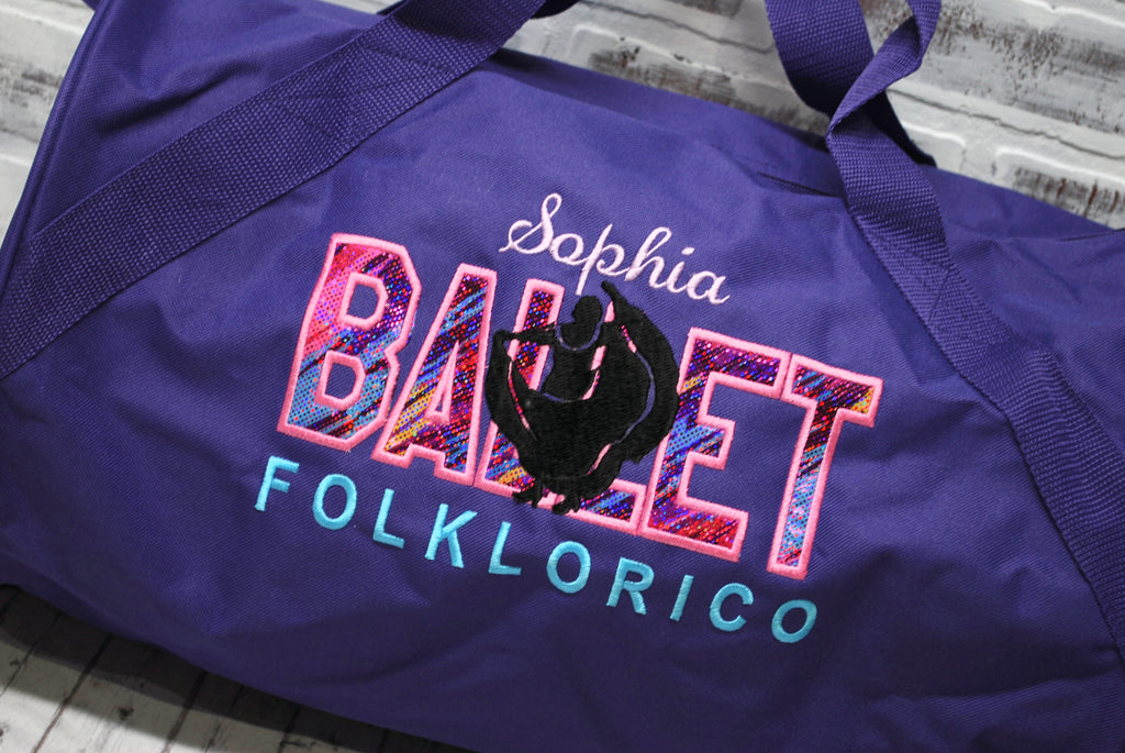 Folklorico Ballet Pink Purple Personalized Duffle Bag