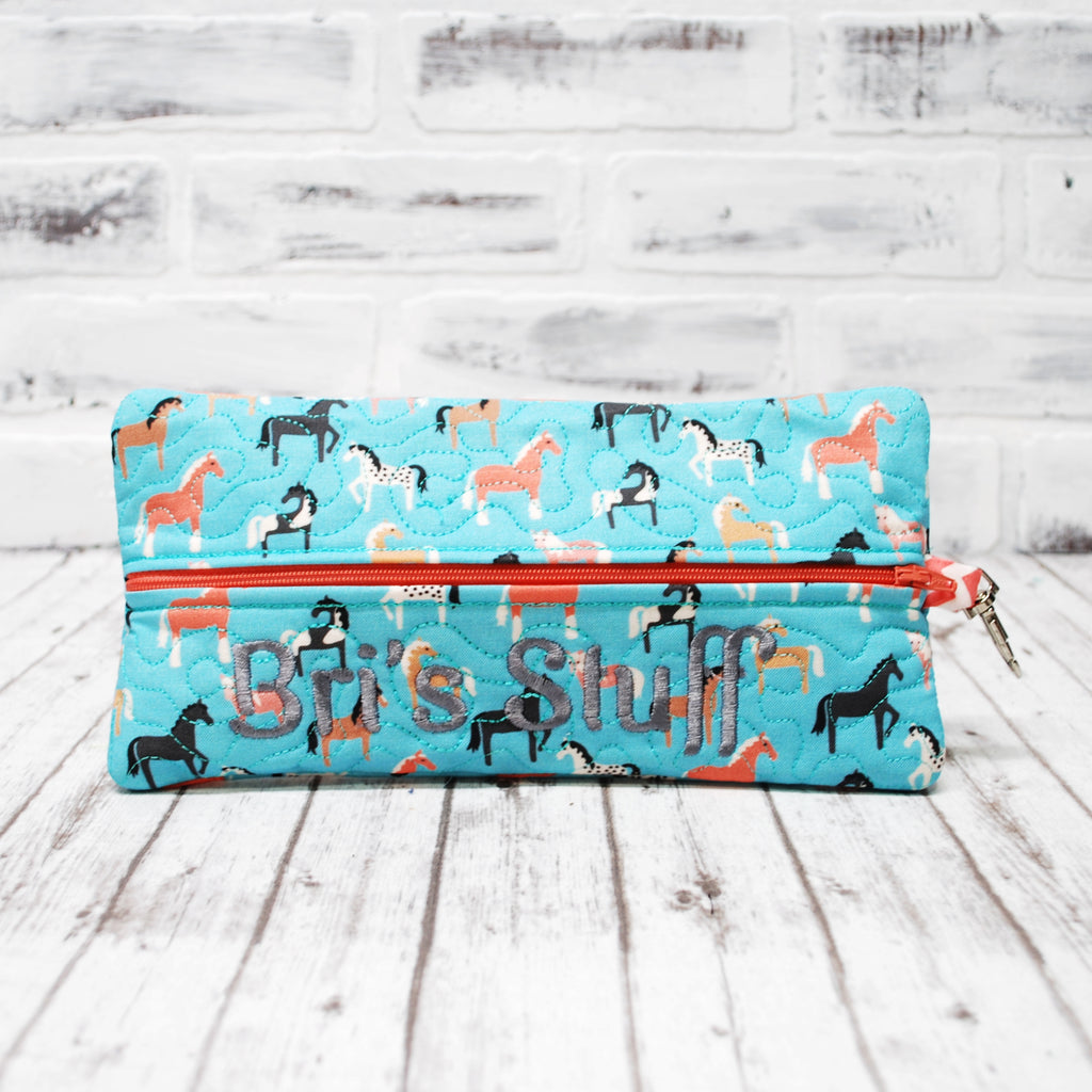personalized horse zippered pouch