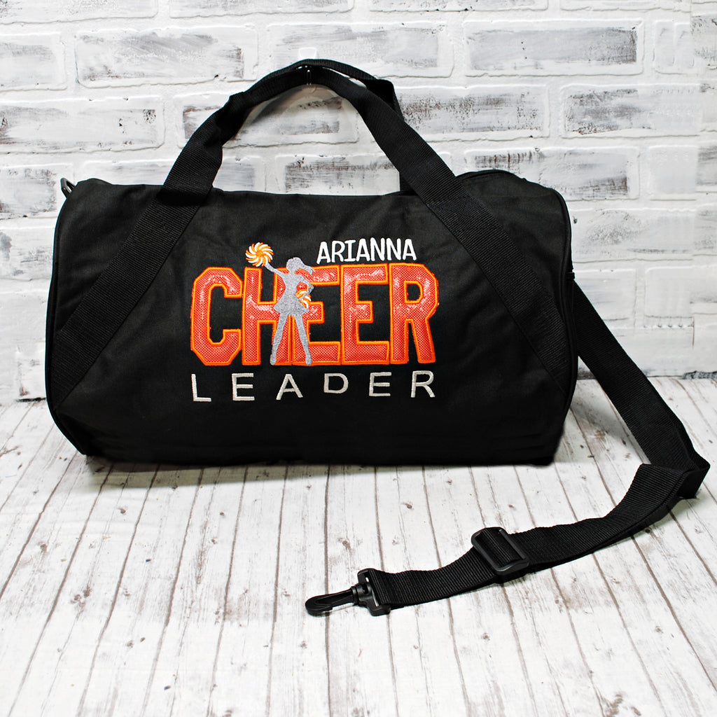 Personalized Black and Orange Cheer Duffle Bag
