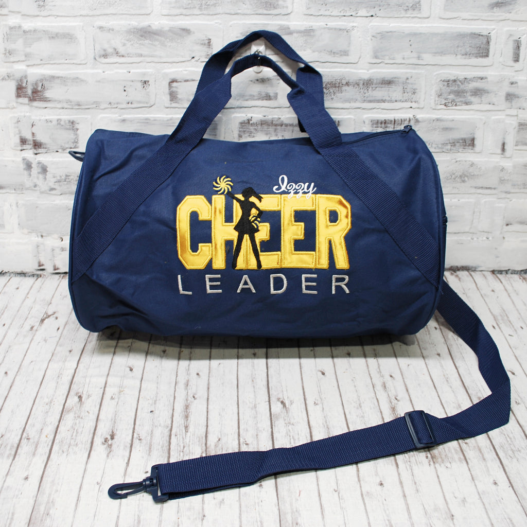 Personalized Sport Gold and Navy Cheer Duffle Bag