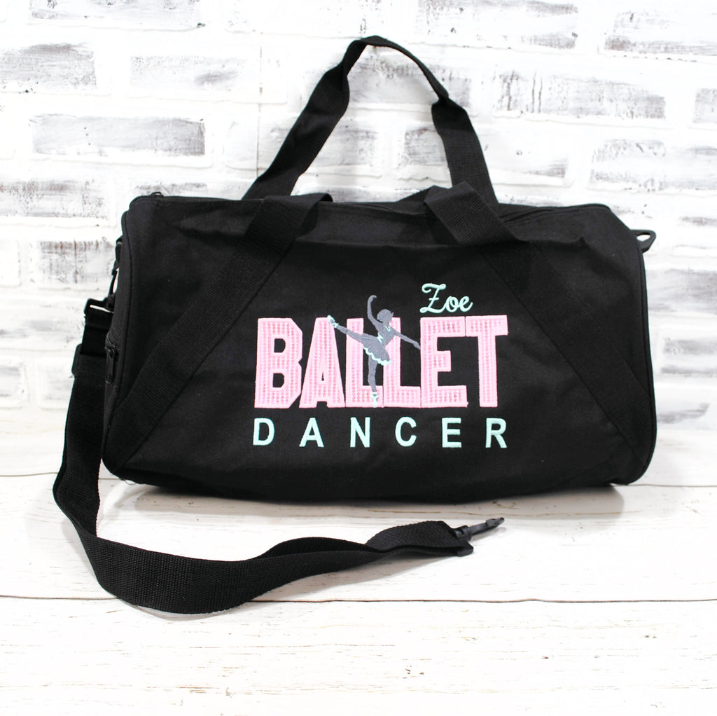 Personalized pink and black ballet bag