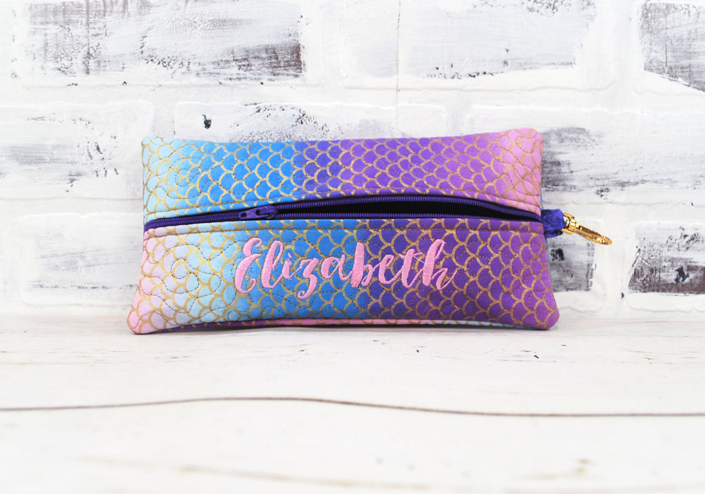 Personalized Mermaid Sclae Zippered Pouch