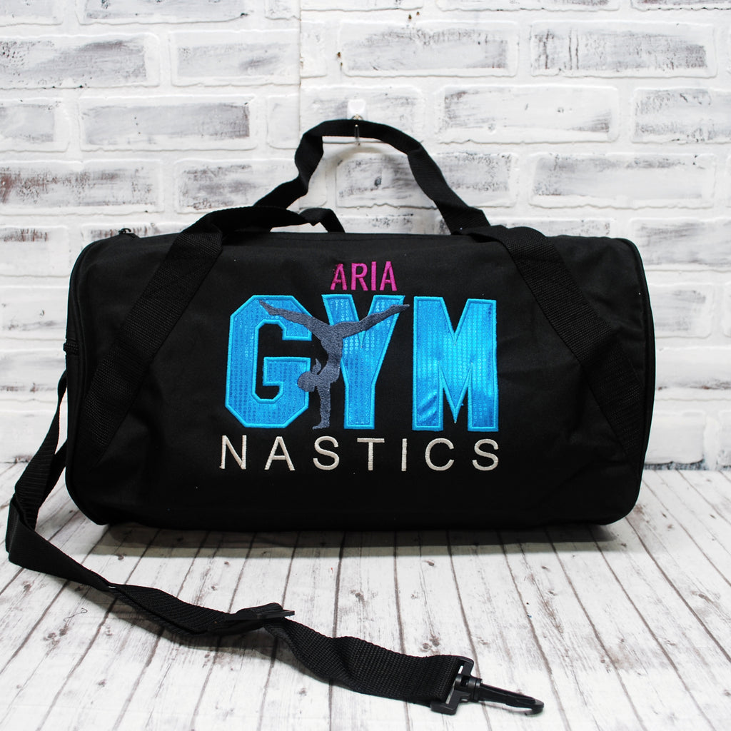 Personalized Teal Gymnastics Duffle Bag