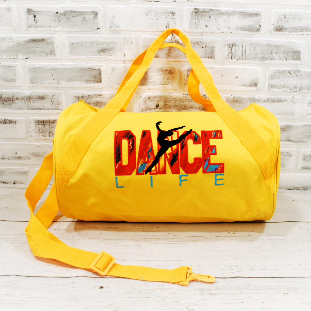 Personalized Red and yellow dance life duffle bag